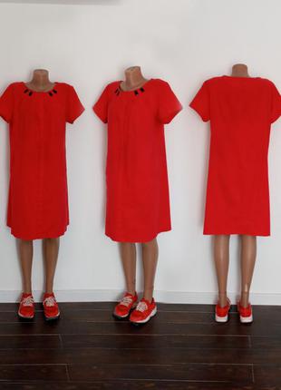 Красное стрейчевое платье.  exclusive. размер xl.