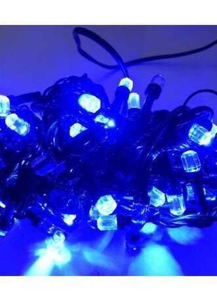 Гірлянда діод 200 LED чорний провід колір синій
