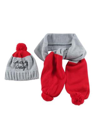 Комплект шапка +шарф дитячий на дівчинку wojcik / розмір: 122,...