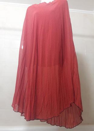 Новая красно-коралловая длинная турецкая юбка в пол