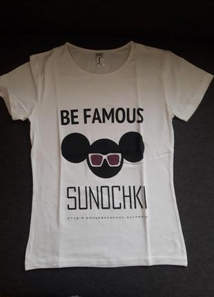 Біла фірмова футболка sunochki miami m / класний варіант на по...