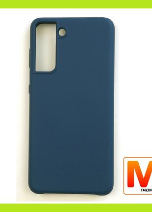Чехол накладка Jelly Silicone Case Samsung S21 Sea Blue с микр...