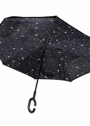 Зонт наоборот Lesko Up-Brella Созвездие зонтик с рисунком ветр...
