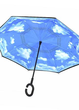 Зонт Lesko Up-Brella Блакитне небо новинка смарт парасолька зв...