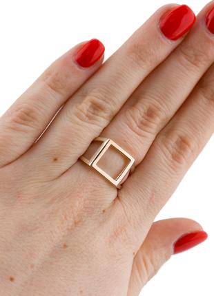 Кольцо серебряное с золотом 0734.10к, 17 размер