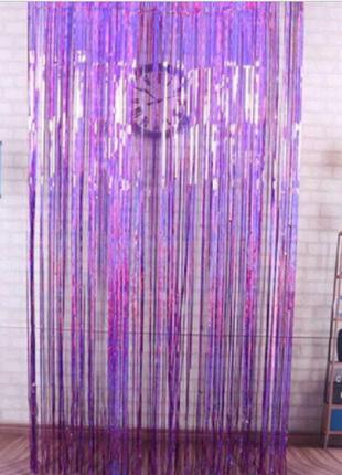 Шторка из фольги для фото зон фиолетовая - высота 2,45метра, ш...