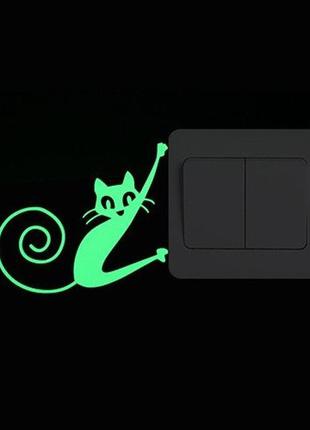 Люминесцентные наклейки "кот" - размер наклейки 10*10см, (впит...