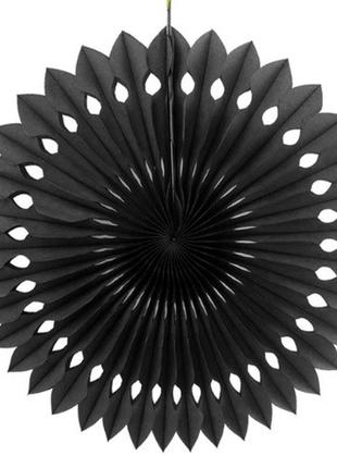 Гирлянда веер черная - диаметр 20см