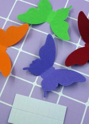 Украшения на стену бабочки разноцветные - в наборе 20 штук раз...