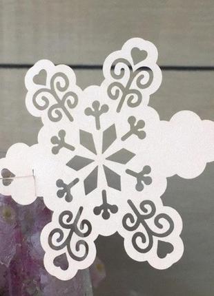Рассадочные карточки на новый год "снежинки" - в наборе 10шт. ...