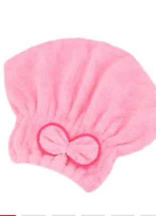 Шапочка полотенце для сушки волос розовая - универсальный (под...
