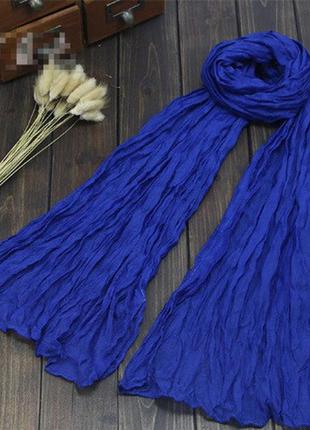 Шарф синего цвета (электрик) - размер шарфа около 170*40см,  х...