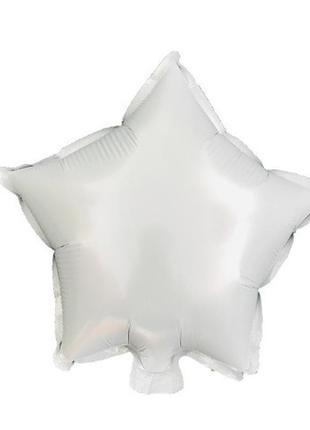 Фольгированный серо-белый шарик звезда - 20см (без гелия)