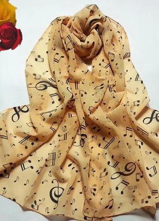 Жіночий цегляний шарф з нотами - розмір шарфа близько 150*50см,..