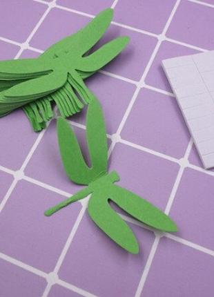 Декор для стен стрекозы зеленые - в наборе 20 штук размером 7*...