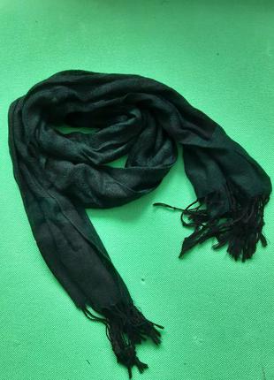 Шарф зеленого цвета женский темный - размер шарфа приблизитель...