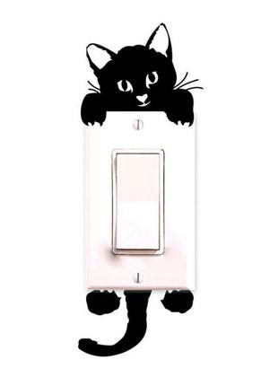 Виниловая наклейка на выключатель "кот"  - размер наклейки 15*...