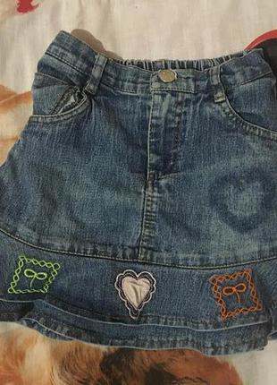 Юбка джинсова для девочки 3-4-5 лет
