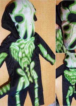 Карнавальный костюм на хэллоуин скелет динозавра 1-2 года хелл...
