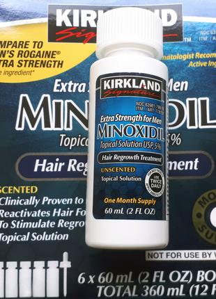 Kirkland 5% minoxidil США. Миноксидил 5% для роста волос и бороды