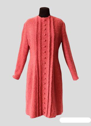 Винтажное 70-80 г. платье зимнее индпошив коралловое