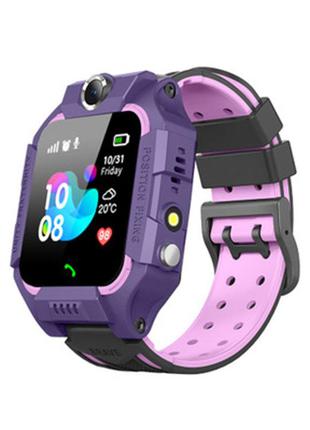 Детские Смарт часы с GPS Q19 Фиолетовые Водонепроницаемые