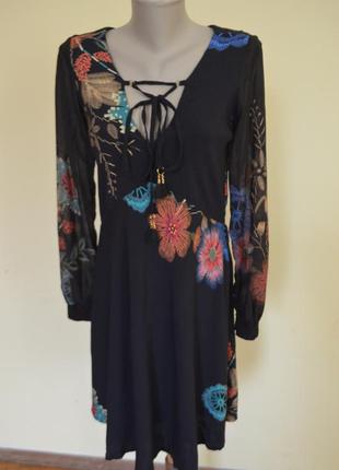 Бомбезное брендовое платье длинный рукав шикарная расцветка