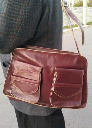 Шикарная сумка из натуральной кожи винтаж новое сток