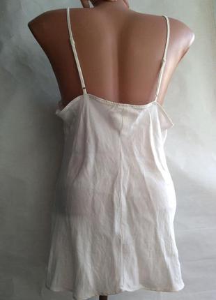 Топ h&m натуральный шелк р.38 м майка блуза белая