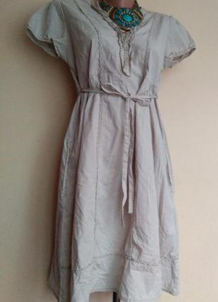 Платье рюш h&m р.38 хлопок
