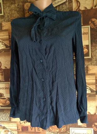 Chanel оригинал vintage шёлк рубашка блузка синяя