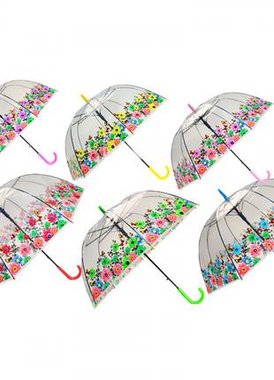 Зонт Цветы прозрачная клеенка CLG17202
