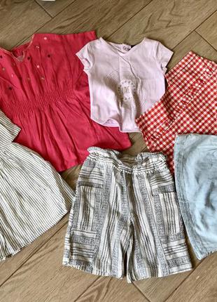 Набір яскравих стильних речей для дівчинки шорти блуза плаття