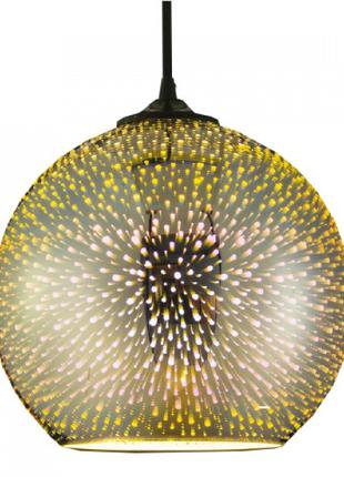Светильник подвесной Шар QUANTUM Е27 3D-эффект хром круглый