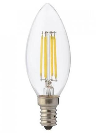 Лампа эдисона филаментная (6W, цоколь Е14, 4200К) винтажная ре...