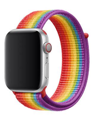 Ремешок для apple watch 42/44mm sport loop rainbow . дефект !!!
