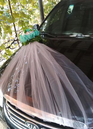 Украшение на свадебную машину, украшения икебана на авто