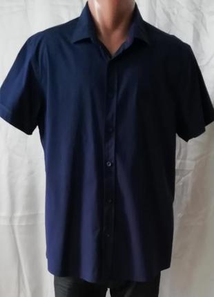 Versace мужская рубашка тёмно- синяя