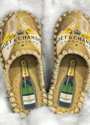 Жіночі фетрові капці ручної роботи «Moët & chandon champagne» ...