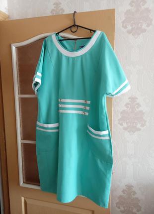 Голубое платье gloria romana размер 56-60.