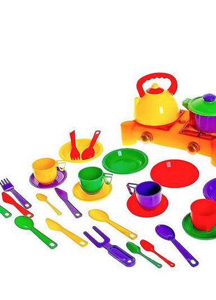 Набор посудки детской с плитой 34 предмета Юника 1047