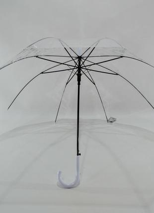 Прозорий парасолька-напівавтомат на 8 спиць