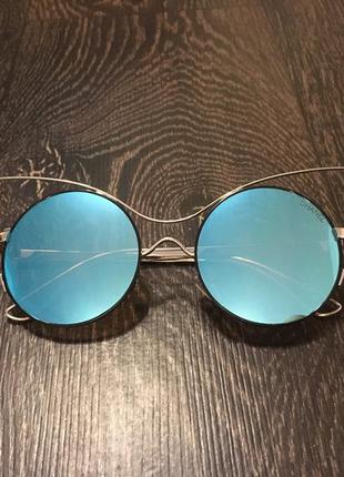 Солнцезащитные очки "кошечка" с синими стёклами