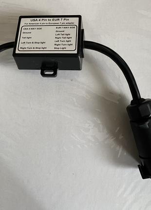 Перехідник - конвертер для фаркопа з USA 4-pin на 7-pin Euro
