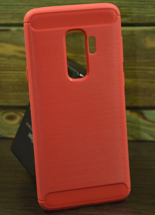 Защитный чехол на Samsung S9 Plus карбон красный