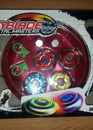 Набор BeyBlade Metal Fusion 4 волчка и Арена Бейблейд с пускат...