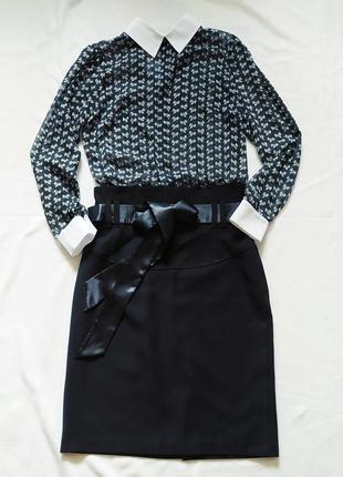 Женская нарядная шифоновая блуза с длинным рукавом