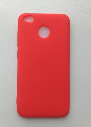 Силиконовый чехол Xiaomi redmi 4x матовый Красный 1277P