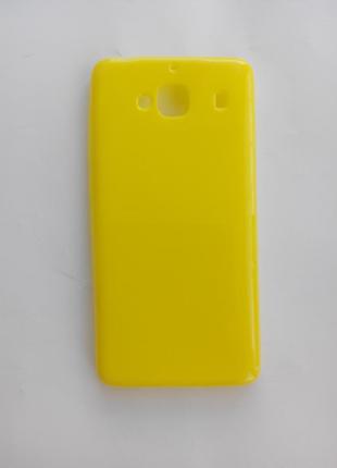 Силиконовый чехол желтый глянцевый Xiaomi Redmi 2