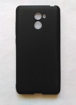 Силиконовый чехол Xiaomi Redmi 4 матовый Черный 1340P